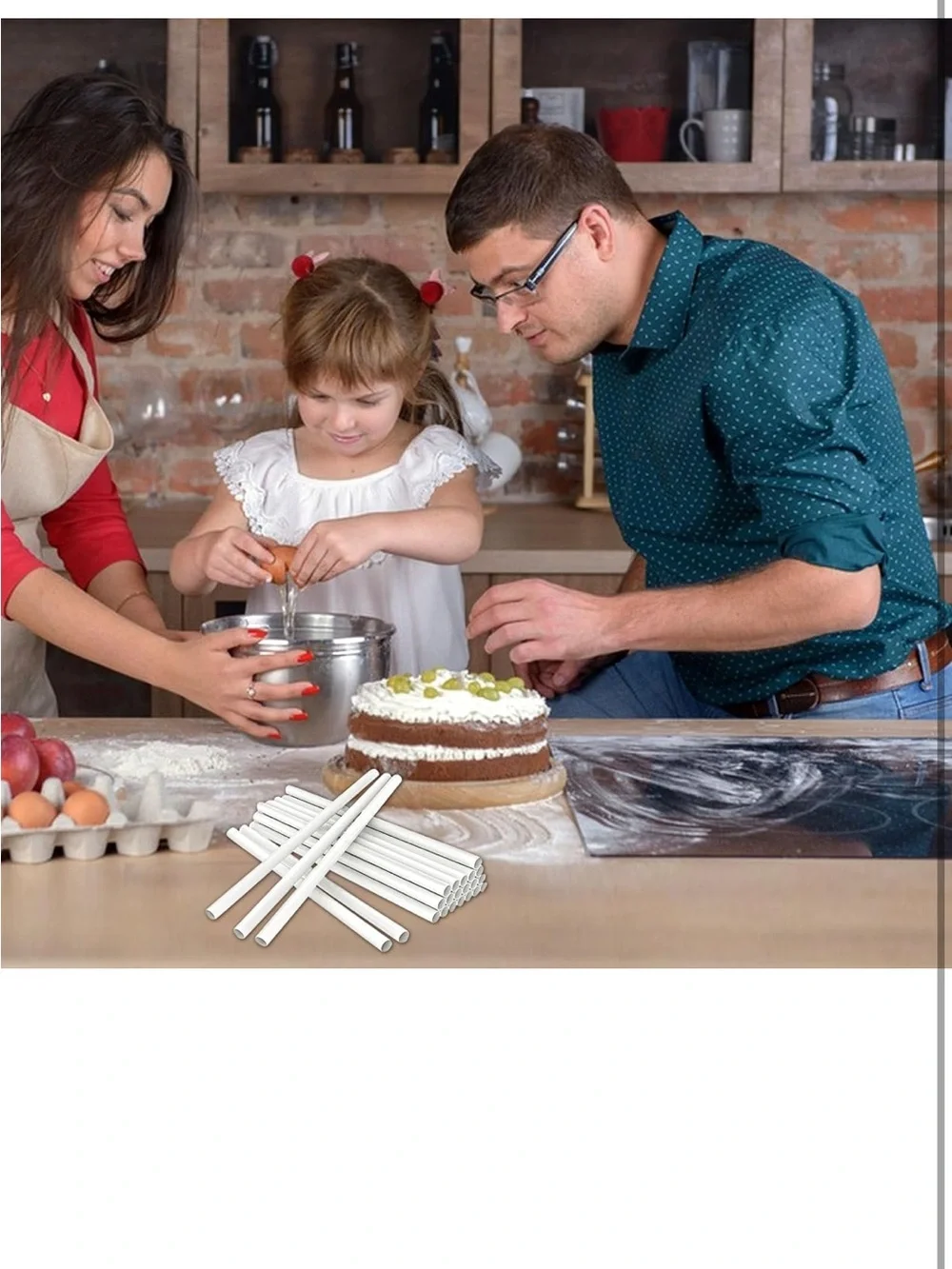 Cake Dowell Rods White Cake Support Dowels - 100 Piece